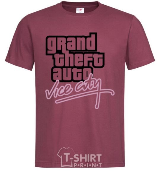 Men's T-Shirt Grand theft auto Vice city burgundy фото