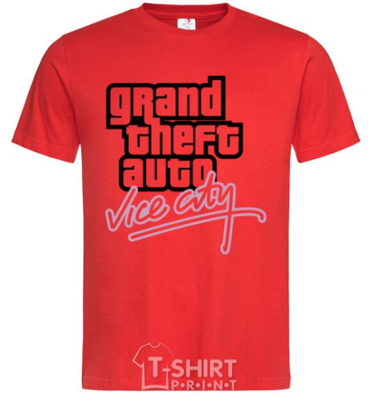 Men's T-Shirt Grand theft auto Vice city red фото