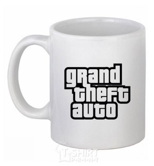 Чашка керамическая GTA logo Белый фото