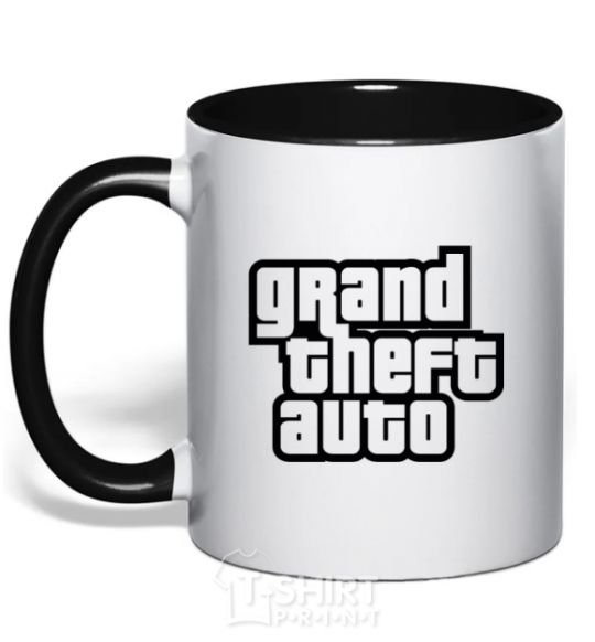 Mug with a colored handle GTA logo black фото