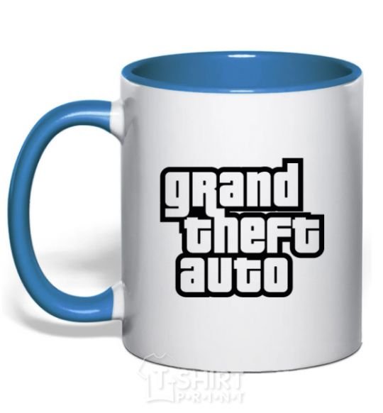 Mug with a colored handle GTA logo royal-blue фото