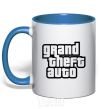 Mug with a colored handle GTA logo royal-blue фото