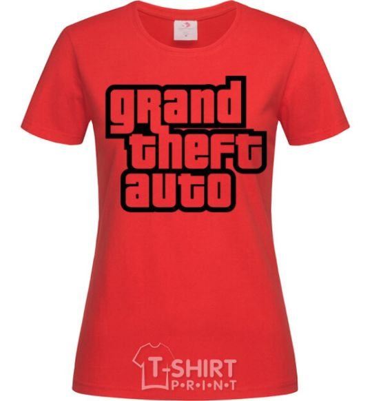 Women's T-shirt GTA logo red фото