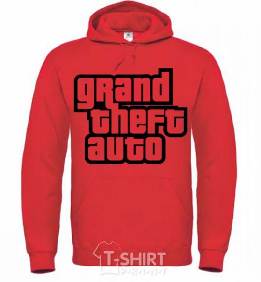 Мужская толстовка (худи) GTA logo Ярко-красный фото