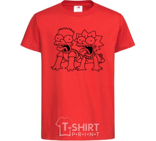 Kids T-shirt Fox and Bart red фото