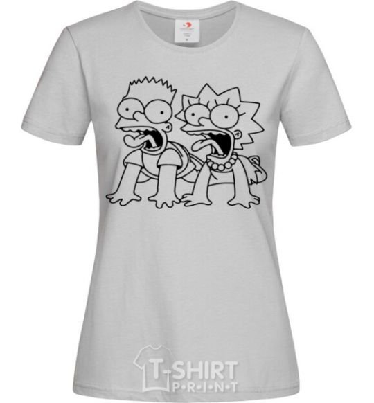 Women's T-shirt Fox and Bart grey фото