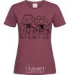 Women's T-shirt Fox and Bart burgundy фото