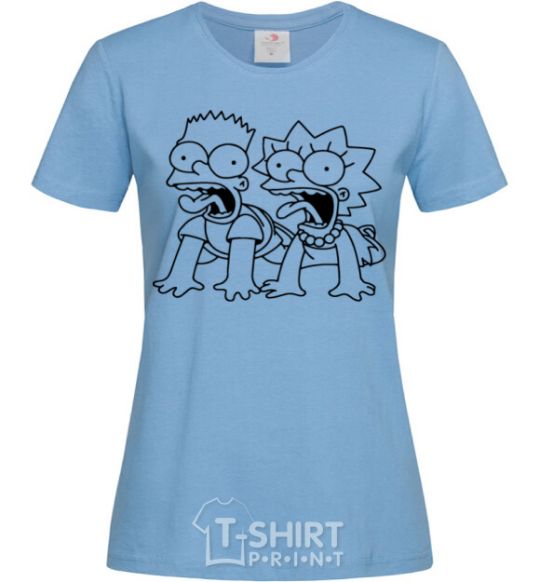 Women's T-shirt Fox and Bart sky-blue фото