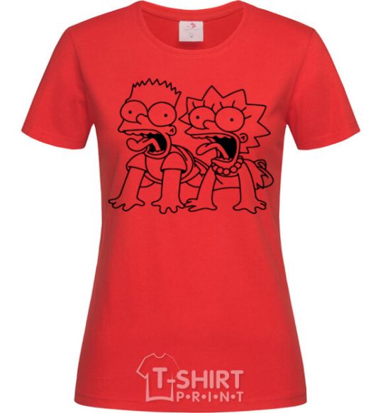 Women's T-shirt Fox and Bart red фото