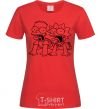 Women's T-shirt Fox and Bart red фото