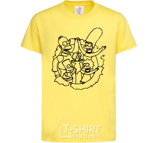 Kids T-shirt The Simpsons together cornsilk фото