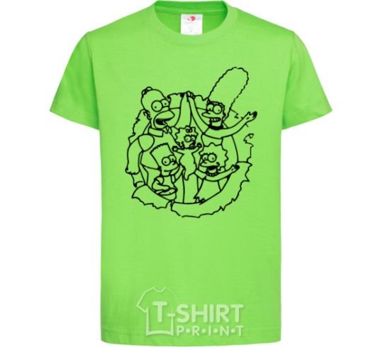 Kids T-shirt The Simpsons together orchid-green фото