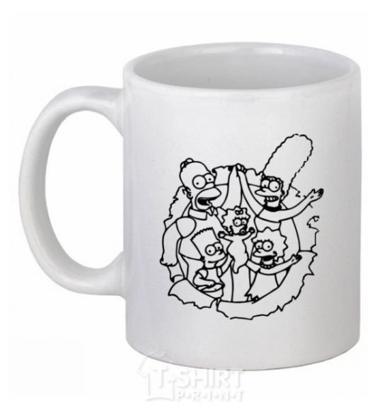 Ceramic mug The Simpsons together White фото