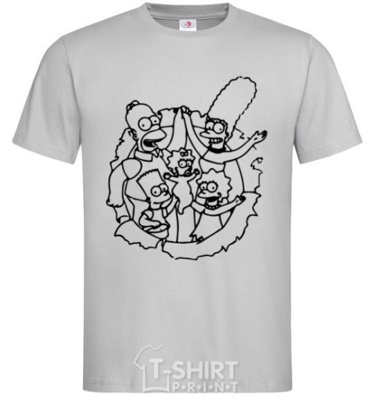 Men's T-Shirt The Simpsons together grey фото