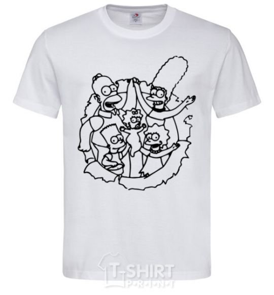 Men's T-Shirt The Simpsons together White фото