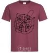 Men's T-Shirt The Simpsons together burgundy фото
