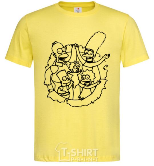 Мужская футболка Сипсоны вместе Лимонный фото