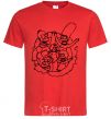 Men's T-Shirt The Simpsons together red фото