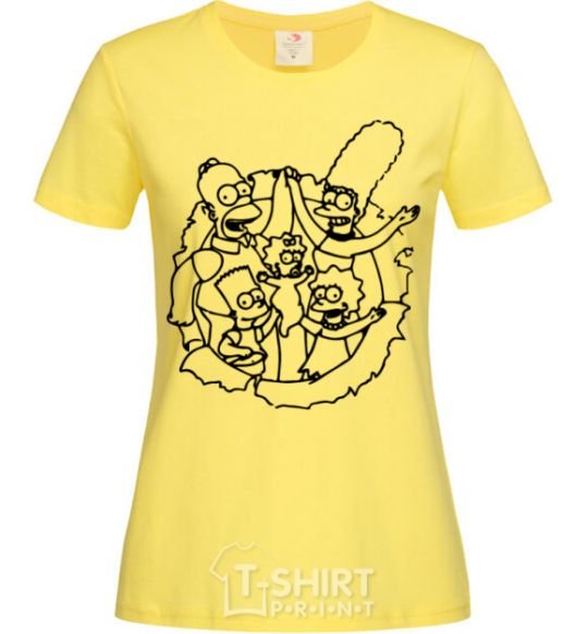 Женская футболка Сипсоны вместе Лимонный фото