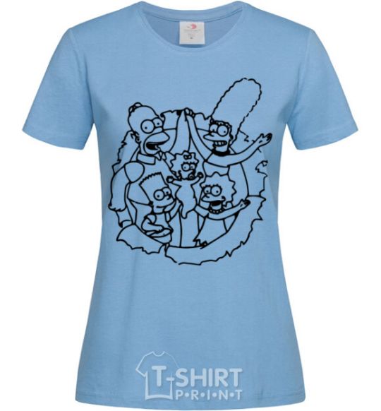 Women's T-shirt The Simpsons together sky-blue фото