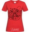 Women's T-shirt The Simpsons together red фото