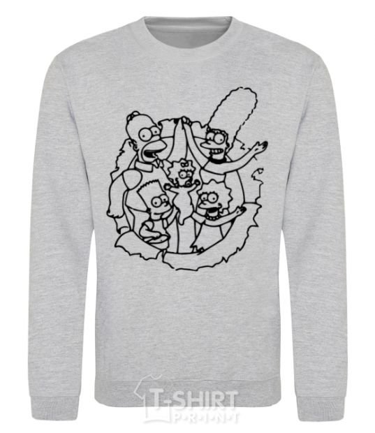 Sweatshirt The Simpsons together sport-grey фото