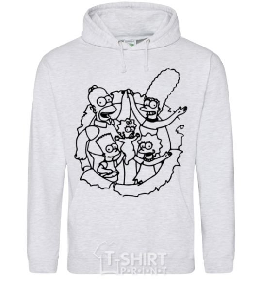 Men`s hoodie The Simpsons together sport-grey фото