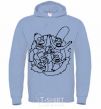 Men`s hoodie The Simpsons together sky-blue фото