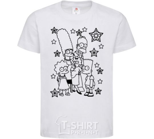 Kids T-shirt The Simpsons in the stars White фото