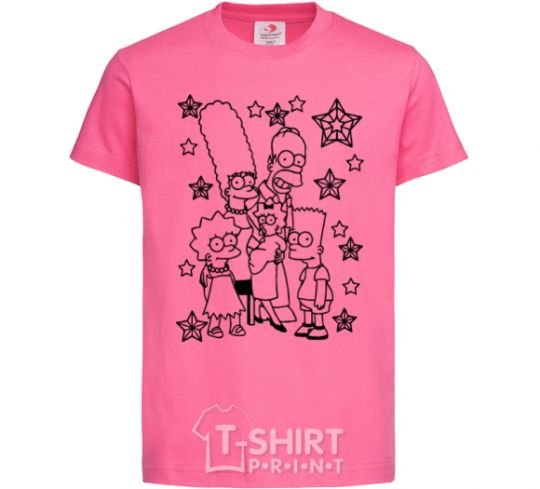 Детская футболка Симпсоны в звездах Ярко-розовый фото