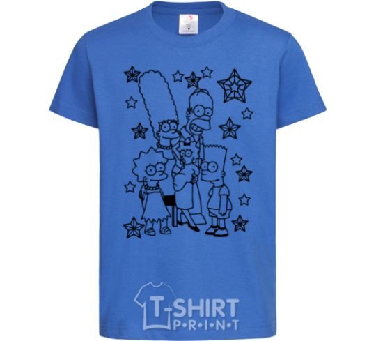 Детская футболка Симпсоны в звездах Ярко-синий фото