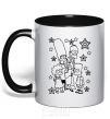 Mug with a colored handle The Simpsons in the stars black фото