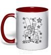 Mug with a colored handle The Simpsons in the stars red фото