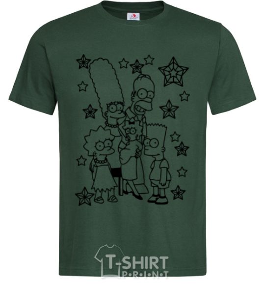 Мужская футболка Симпсоны в звездах Темно-зеленый фото