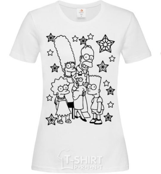 Women's T-shirt The Simpsons in the stars White фото