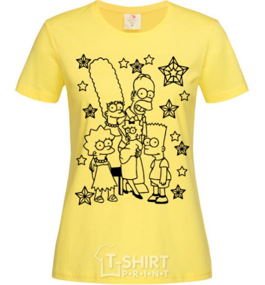 Women's T-shirt The Simpsons in the stars cornsilk фото