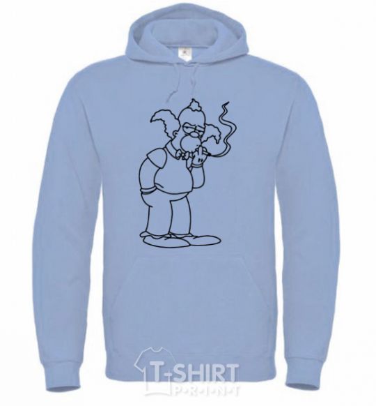 Men`s hoodie Krusty the Clown sky-blue фото