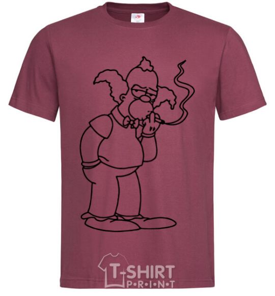 Men's T-Shirt Krusty the Clown burgundy фото