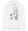 Men`s hoodie Bart and his skateboard White фото