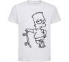 Kids T-shirt Bart and his skateboard White фото