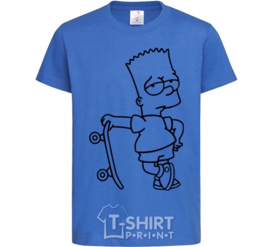 Детская футболка Барт со скейтом Ярко-синий фото