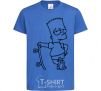 Kids T-shirt Bart and his skateboard royal-blue фото