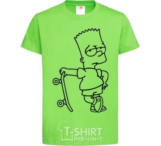 Kids T-shirt Bart and his skateboard orchid-green фото