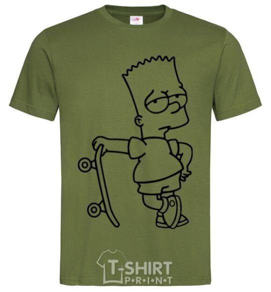 Men's T-Shirt Bart and his skateboard millennial-khaki фото