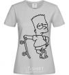 Women's T-shirt Bart and his skateboard grey фото