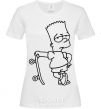 Women's T-shirt Bart and his skateboard White фото