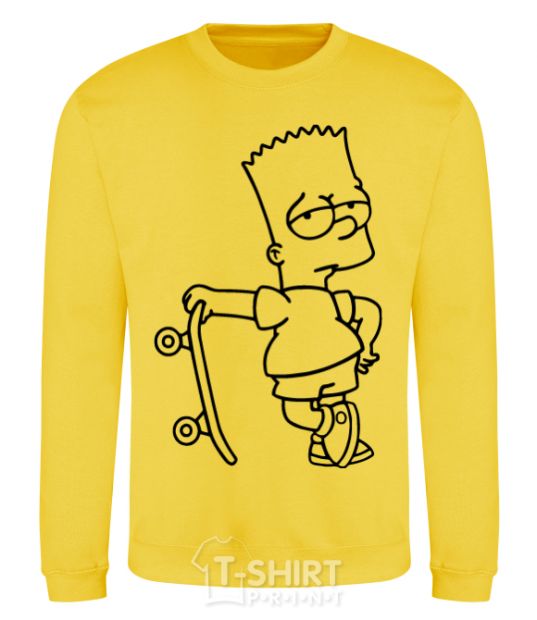 Sweatshirt Bart and his skateboard yellow фото