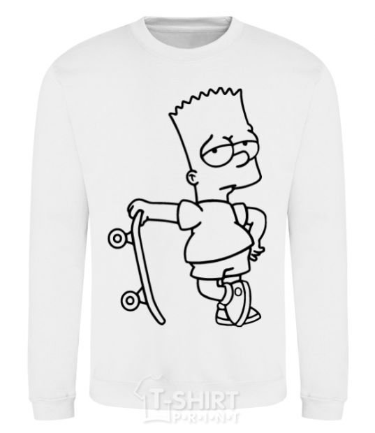 Sweatshirt Bart and his skateboard White фото