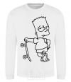 Sweatshirt Bart and his skateboard White фото