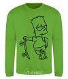 Sweatshirt Bart and his skateboard orchid-green фото